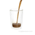 Tasse à café double couche en verre résistant à la chaleur